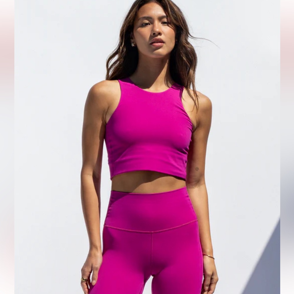 Left On Friday “Tone Tank” in Aloha (Magenta) Cropped Tank Top
